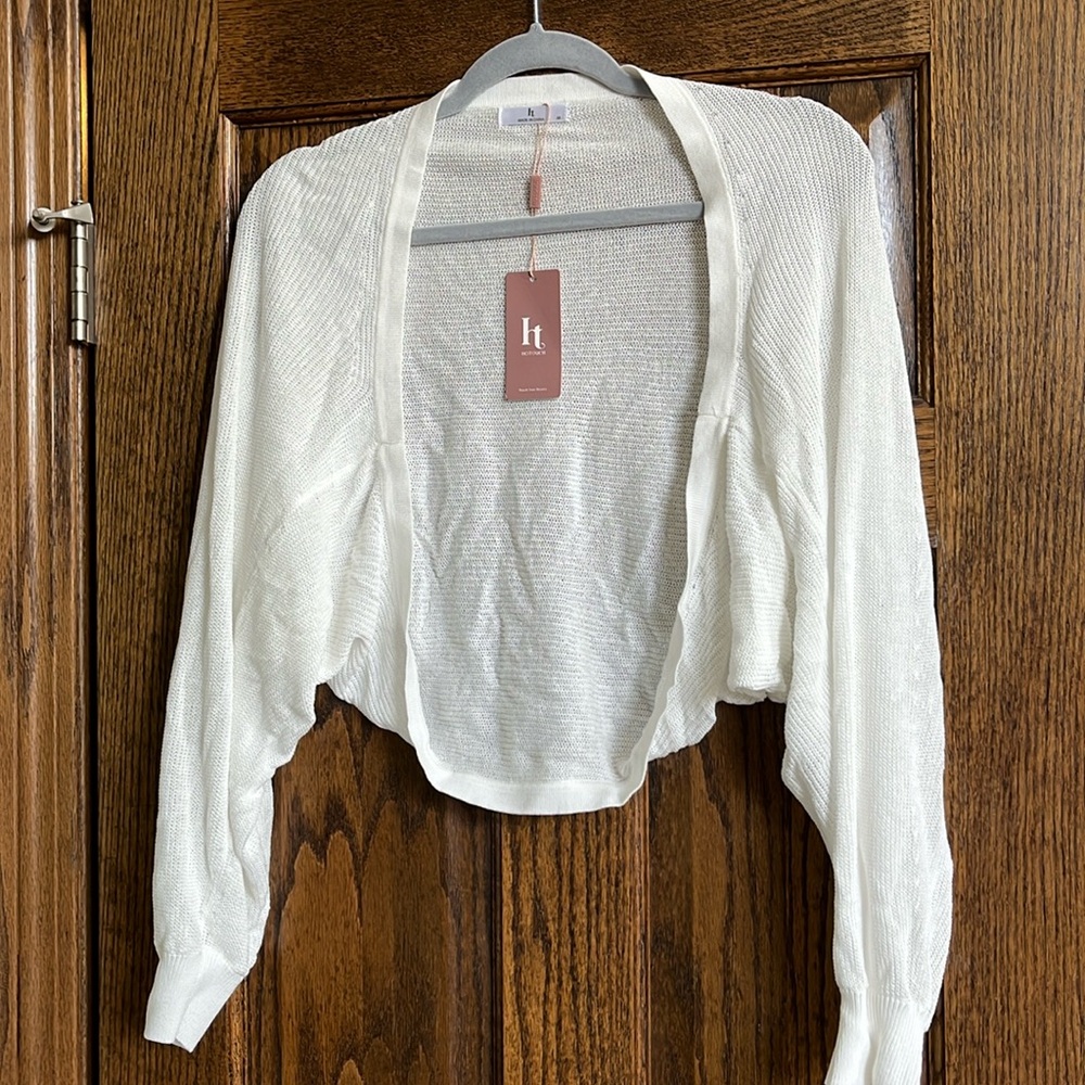 White sweater shrug